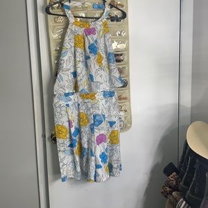 Halter neck floral short romper